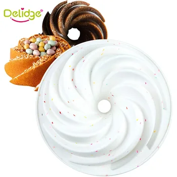 10 Colių Didelės Spiralės Silikono Tortas Pelėsių 3D Duona Visos Ciklonas Bundt Cake Pelėsių 