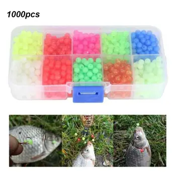 1000pcs/Box Plastiko Apvalios Švyti Žvejybos Karoliukai Spręsti Jaukų, Žvejybos Reikmenys