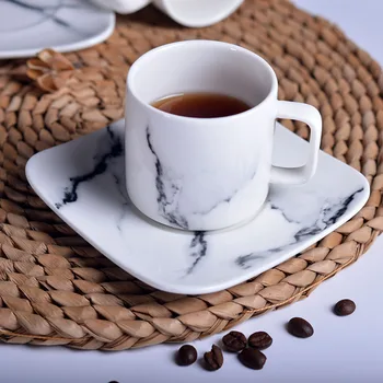 110/ 250 ml Marmuro modelį, keramikos, kavos, arbatos puodelius ir lėkštutes