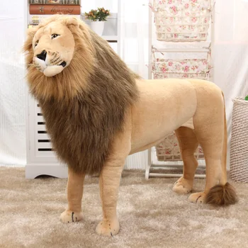 110*85cm Kietas nuolatinis liūtas gyvybingą modelio Pliušinis gyvūnų Afrikos liūtas gali važiuoti Vaikams mount namų puošybai Vaikai įdaryti žaislas dovana