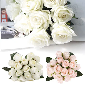 18PCS Romantiška Rožė Dirbtinių Gėlių 