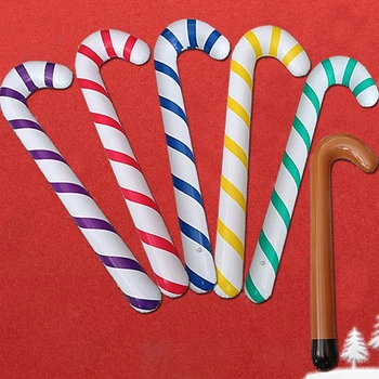 1Pc 6 Spalvų Opblaasbare Kerst Saldainiai Cukranendrių Stick Ballonnen Lauko Saldainiai Meldais Dekoro Voor Kalėdos Decoratie Benodigdheden 2022