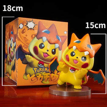 2023 Naujas Produktas Japonų Animacinių filmų Pokemon 15cm Pikachu COSCharizard Rankų darbo Apdailos Dovana Anime Aplinkinių Lėlės, Žaislai