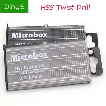 20pcs HSS Mini Micro Twist Drill Bit Nustatyti Skersmuo 0.3-1.6 mm Modelis laivai Su Atveju Remonto Įrankiai, Mažų Dalių