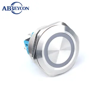 25mm 5A LED akimirksnį atsarginis nerūdijančio plieno metrui vandeniui metalo 25mm jungiklis plokščias apvalus mygtukas jungiklis