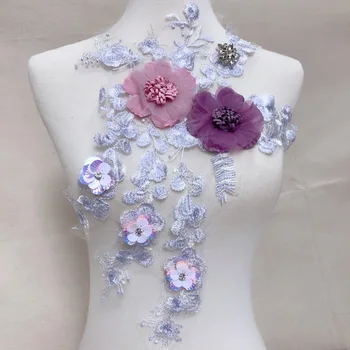 3D trimatis zawalcowany kalnų krištolas siuvinėjimo nėrinių kostiumas veiklos suknelė, sijonas, suknelė, apdailos decal aksesuarų E-53