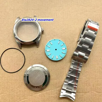 41mm Surinkti laikrodžių atveju, nustatyti Mėlynos šviesos ratuką ETA 2824-2 judėjimas nerūdijančio plieno dirželis safyras Aukštos Versija