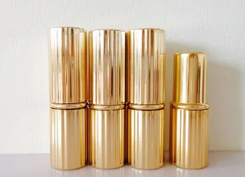 50 vnt didmeninės aukso tuščias apvalios formos aliuminio lip stick vamzdis, 4g , aukso lūpų bakas