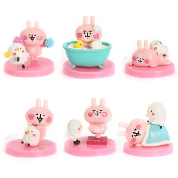 6pcs/set Pink Rabbit Aklas Lauke Pav Modelis Žaislas Atspėti Maišelį Office Papuošalai Childrenal Gimtadienio Dovana Žaislai