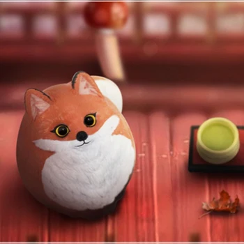 Anime Snow Fox Riebalų Dodo Aklas Kačiukas Lauke Atspėti Maišelį Statulėlės Veiksmų Skaičius, Animacinį Personažą Modelis Žaislai, Lėlės Darbalaukio Kolekcija