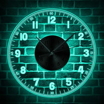 Arabiški Modernus Sieninis Laikrodis Su LED Apšvietimu Valandų & Minučių Glausta Apšviestos Sienos Žiūrėti Kambarį Unikalus Meno-Dekoras