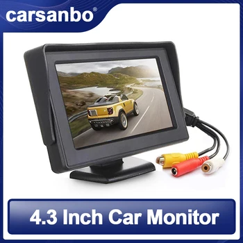 Carsanbo Aukštos raiškos 4.3 Colių PAL/SNTC TFT LCD Spalvotas Ekranas Automobilinis Atbulinės eigos Monitorius, Automobilio Galinio vaizdo Kamera Realiu laiku Stebėti