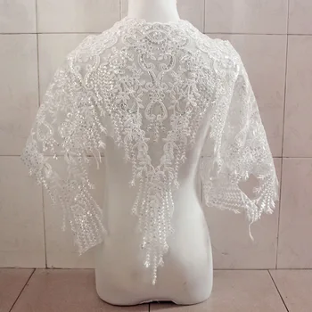 Cindylaceshow Vestuvių Suknelė Nėrinių Audinio Aplikacijos Nuotakos Suknelė Apdailos 3D Gėlių Blizgučiai Išsiuvinėti Šukutės Siuvimo, Drabužių Sienos