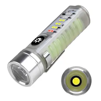 Daugiafunkcinis Žibintuvėlis USB Įkrovimo Mini LED Rankoje Deglas Nešiojamų Kempingas UV Keychain Žibintas Šoninis Lempa
