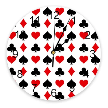Deimantai Kastuvai Širdis Pokerio Baltos Sienos Laikrodį, Šiuolaikinio Namų Dekoro, Paauglių Kambario Kambarį Adata Kabinti Žiūrėti Stalo Laikrodis