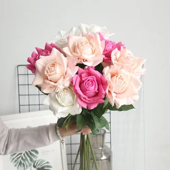 Dirbtinių Rožių spalvinga Gėlių Romantiška Valentino Dienos, Gimtadienio Dovana Dekoracija namuose ar vestuvių dekoravimas