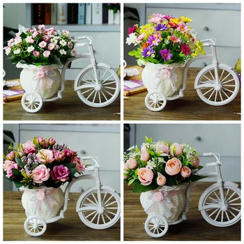 dirbtinės gėlės šilko Rožė gėlių ir Dviračių krepšelį Modeliavimas gėlės tiktų 