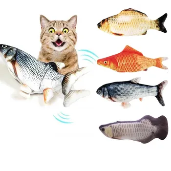 Elektros Katė Žaislas 3D Žuvies USB Įkrovimo Modeliavimas Žuvų Interaktyvi Katė Žaislai Katėms Pet Žaislas Katė Prekių Juguetes Para Gatos Katžolių