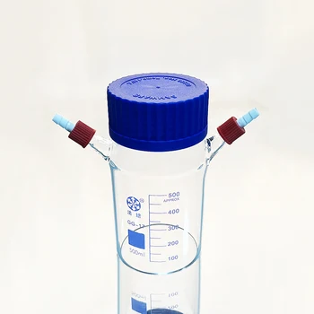 FAPEI Reagento buteliuką,Su užsukamu dangčiu GLS80mm,Dvigubas nuimamas viršutinis mažas antgalis GL14mm,boro silikatinio stiklo, 500mL,Plastiko Dangteliu