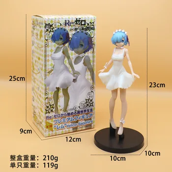 Gamyklos Tiekimo Japonų Anime mergina pvc pav 23cm Vėl Nulis Balta Suknelė Remo puikus Paveikslas Apdaila