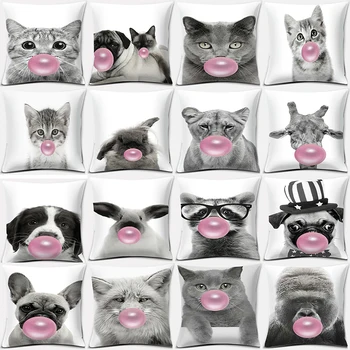 Gyvūnai kramtomoji guma serijos modelis užvalkalas aikštėje užvalkalas namų biuro apdailos pagalvės užvalkalą