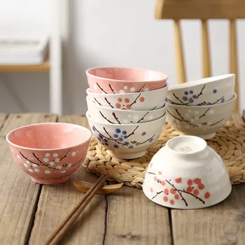 Japonijos 4.5-colių Sriegiu Ryžių Dubenėlį Japonų Stiliaus Kūrybos Namų Keramikos Valgomasis Dubenį Viešbutis Stalo Snaigės Sriuba