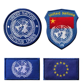 JT Lauko Kuprinė Kariuomenės Karinių Kablio ir Kilpos Lipdukai Aplikacijos Jungtinių Tautų ES Ženklelis Siuvinėjimo Taktinis Drabužių Dėmės
