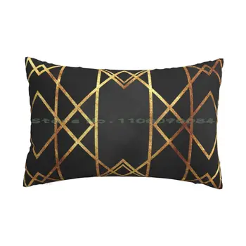 Juodojo Aukso Geometrinis Pagalvės užvalkalą 20x30 50*75 Sofa-lova, Miegamojo Juodojo Aukso Linijų, Šiuolaikinės Grafikos Minimalus Marmuro Abstrakčių Geometrinių