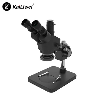 Kailiwei 10H Trinokulinis Stereo Mikroskopas 7-45X Nuolat Priartinimas LED Žibintai, PCB Lydmetalis Priemonė Mineralinių Žiūrėti Microscopio