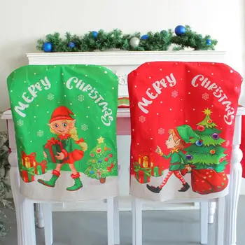Kalėdų Kėdė Padengti Daugkartinio Naudojimo Kėdės Nugaros Bžūp Skalbti Apdailos Patvarus Kalėdų Valgomasis Kėdės Atlošas Dangtis