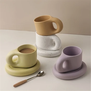 Keraminės Kavos Puodelį, Japonijos Retro Kūrybinės Keramikos Vandens Taurės Šiaurės Prabangus Arbatos Puodelio Matt Porceliano Arbatos Rinkinys Virtuvė Drinkware