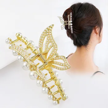 Korėjos versija drugelis pearl staigius didelis galvos žąsų plaukų ryklys įrašą temperamentas elegantiškas moterų mados kietas papuošalai