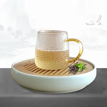 Kūrybos Plaktukas Modelį, Karščiui Atsparus Stiklas, Aukso Pusės Rankena Taurės Skaidrus vėjo plaktukas modelis arbatos puodelio stiklo Kalti stiklo