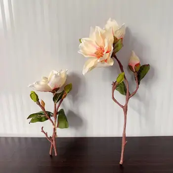 Magnolija Purškimo Geros Kokybės Šilko Dirbtinės Gėlės Aukštos Modeliavimas Vestuvių Gėlės Namų Puošybai