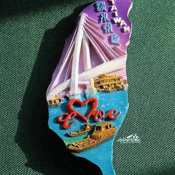 Meilužio, Tiltas, Taivanas Turizmo Kelionių Suvenyrų 3D Dervos Dekoratyvinis Šaldytuvas Magnetas Amatų DOVANŲ IDĖJOS