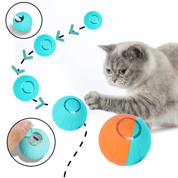 Mokymo Savarankiškai juda Kačiukas Žaislai, Automatinė Valcavimo Kamuolys Smart Kačių Žaislai USB Įkrovimo Katė Kamuolys Katė Interaktyvūs Žaislai