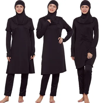 Musulmonų Maudymosi Kostiumėliai, Islamo Moterų Kuklus Hijab 3 Gabalus Plius Dydis Burkinis Dėvėti Plaukimo Maudymosi Kostiumas, Paplūdimio Visišką Maudymosi Kostiumėlį