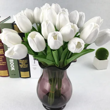 mylb 31pcs/daug padirbtų gėlės Tulpės, Dirbtinės Gėlės PU dirbtinės puokštės Nekilnojamojo touch gėlės dirbtinės vidaus apdaila