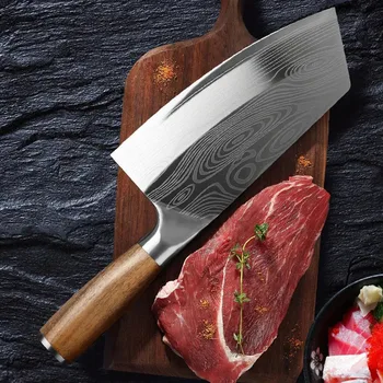 Mėsos Cleaver Rankų darbo Virėja 5cr15 Plieno Chooping Peilis Profesionalių Virtuvės Peilių Mėsos Vege Peilis Aštriu Peiliu Virtuvėje