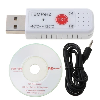 N7MD PC TEMPER2 Jutiklis USB Termometras su Drėgmėmačiu Temperatūros Duomenų Kaupiklis Diktofonas