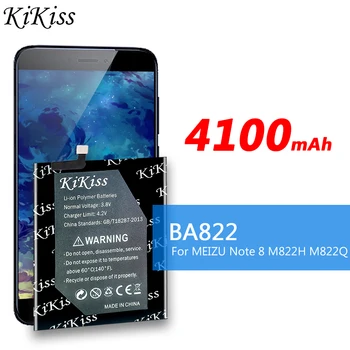 Originalus Kikiss 4100mAh BA822 Didelės Talpos Bateriją Meizu Mei Zu Note8 8 Pastaba M822H M822Q Išmaniųjų Telefonų Baterijų Pakeitimas