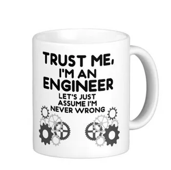 Pasitikėk Manimi, aš esu Inžinierius Juokinga Klasikinis Baltos Kavos puodeliai, Arbatos Puodeliai Pritaikyti Dovanų