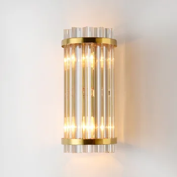 Postmodernios kristalų sienos lempos aukso sienos sconce žibintai AC110V 220V mados, prabangos, blizgesio gyvenimo kambario, miegamasis šviesos armatūra