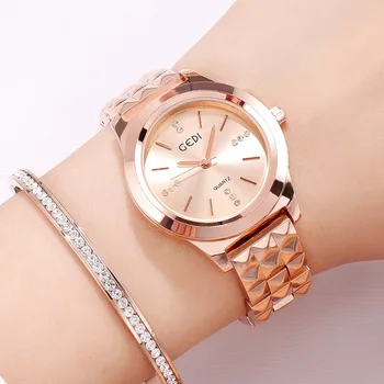 Prabangus Diamond Mados Nerūdijančio Plieno Panele Kvarco Žiūrėti Rose Gold Laisvalaikio Žiūrėti Suknelė Žiūrėti Horloges Reloj Mujer Dovanų Žiūrėti