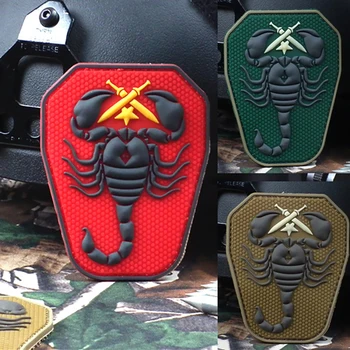 Siuvinėjimo PatchesTactics Raištį Nuodingų Skorpionų Įmonė PVC Medžiagos, Emblemos Emblema 8*9.5 cm Aksesuaras Kablys ir Kilpa Taktinis