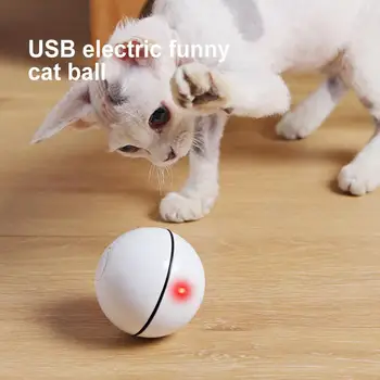 Smart Interaktyvi Katė Žaislas Elektros USB Įkrovimo Katė Ball Žaislas su Riedėjimo LED Šviesos Augintinio, Žaisti Žaislai Tiekimo