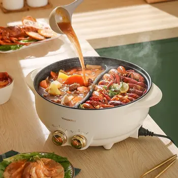 Sriuba Dvigubai Hot Pot Elektrinis Makaronų Daržovių Sutirštės Kinijos Hot Pot Ramen Virimo Kalėdų Namuose Fondue Chinoise Virtuvės Reikmenys