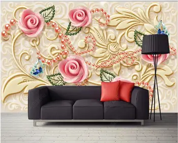 tapetų 3 d custom freskos ant sienų, Europos stilių, turtingą papuošalų, žiedų namų dekoro foto Tapetai, sienų į ritinius