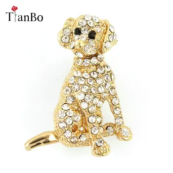 TianBo madinga, elegantiška visą kubinis cirkonis kietas mielas šuniukas sagės pin lady megztą Šaliką sagtis CZ papuošalai aksesuaras