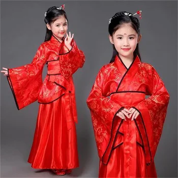 tradicinės kinų liūtas kostiumas liaudies kostiumas hanfu suknelė mergina, vaikams, vaikų mergaičių lion dance kinijos drabužių